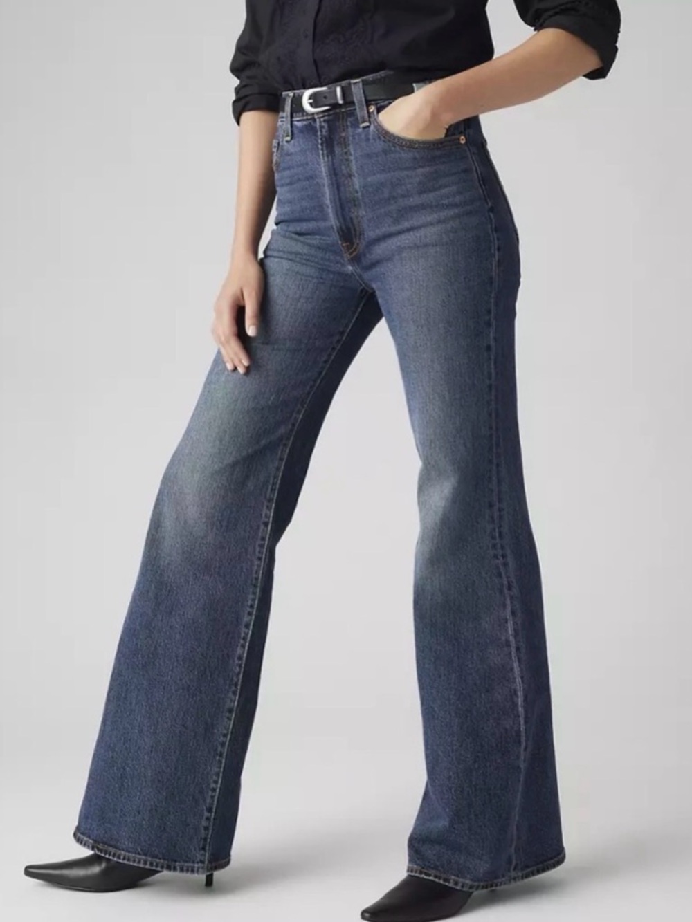 Levi's Ribcage Bell Wide Leg High Rise Stretch Denim 30 X 32